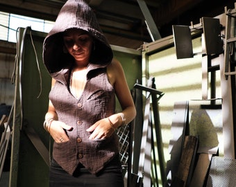 Boho ethnic style hooded vest