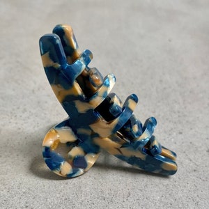 Medium Hair Jaw Claw Clip - “Cardamom Sapphire”