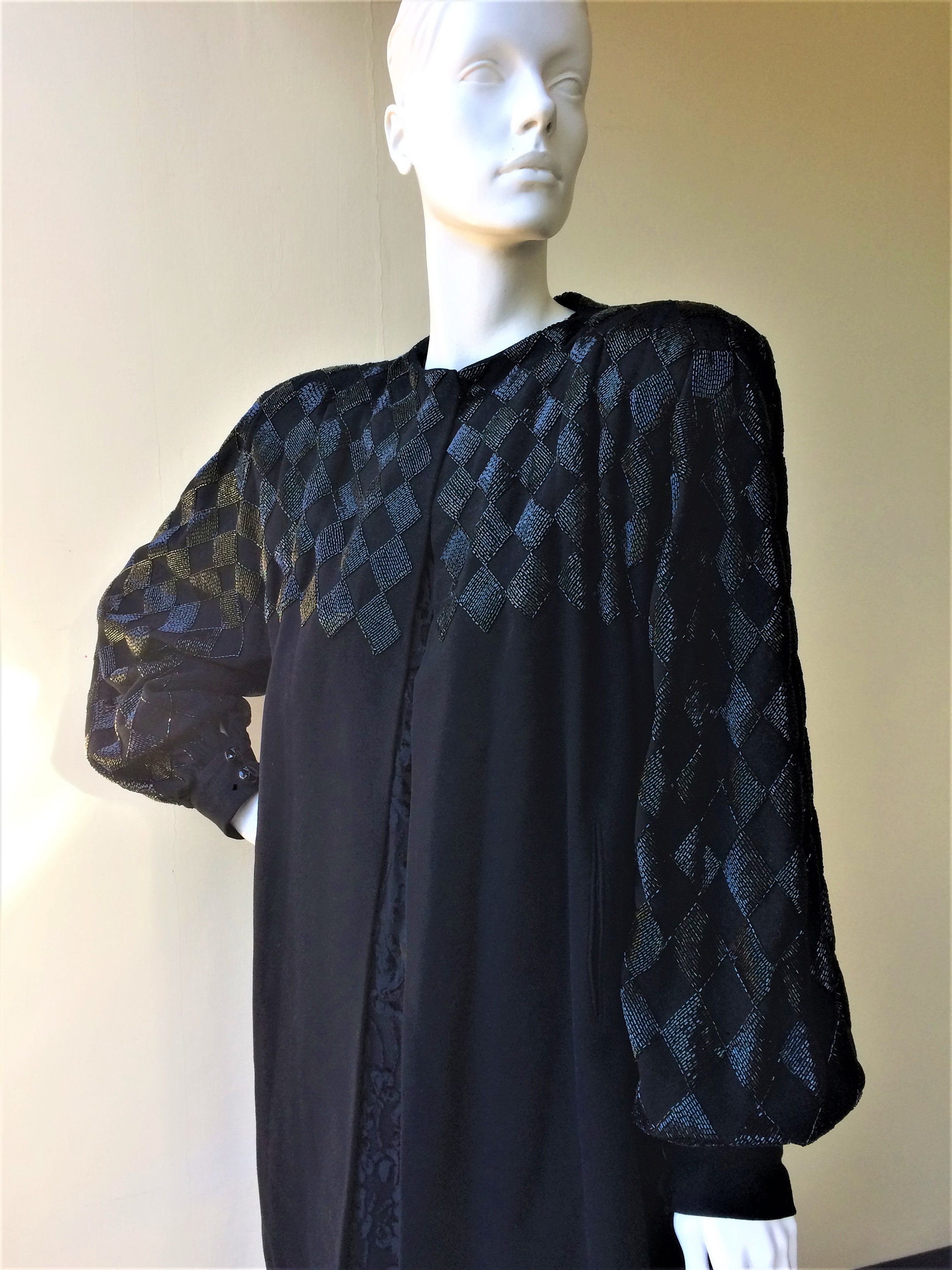 Image of 's Swing Coat With Diamond Beaded Pattern Large Size
