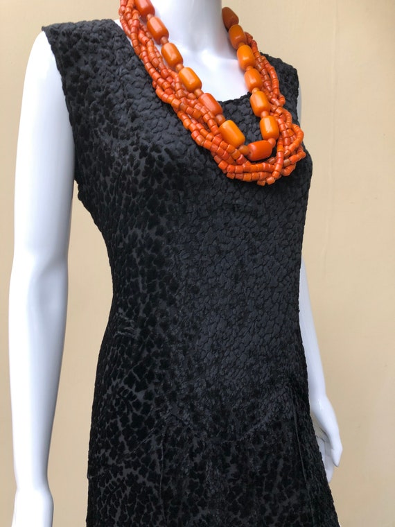 1920s black devore evening dress