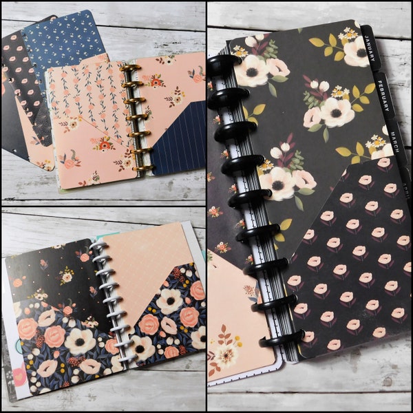 Floral Folders Happy Planner Double Pocket Half Classic Mini Skinny