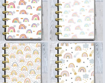 Rainbow Happy Planner Covers Set Dividers Dashboard Collection Rainbows Classic Skinny Mini Micro