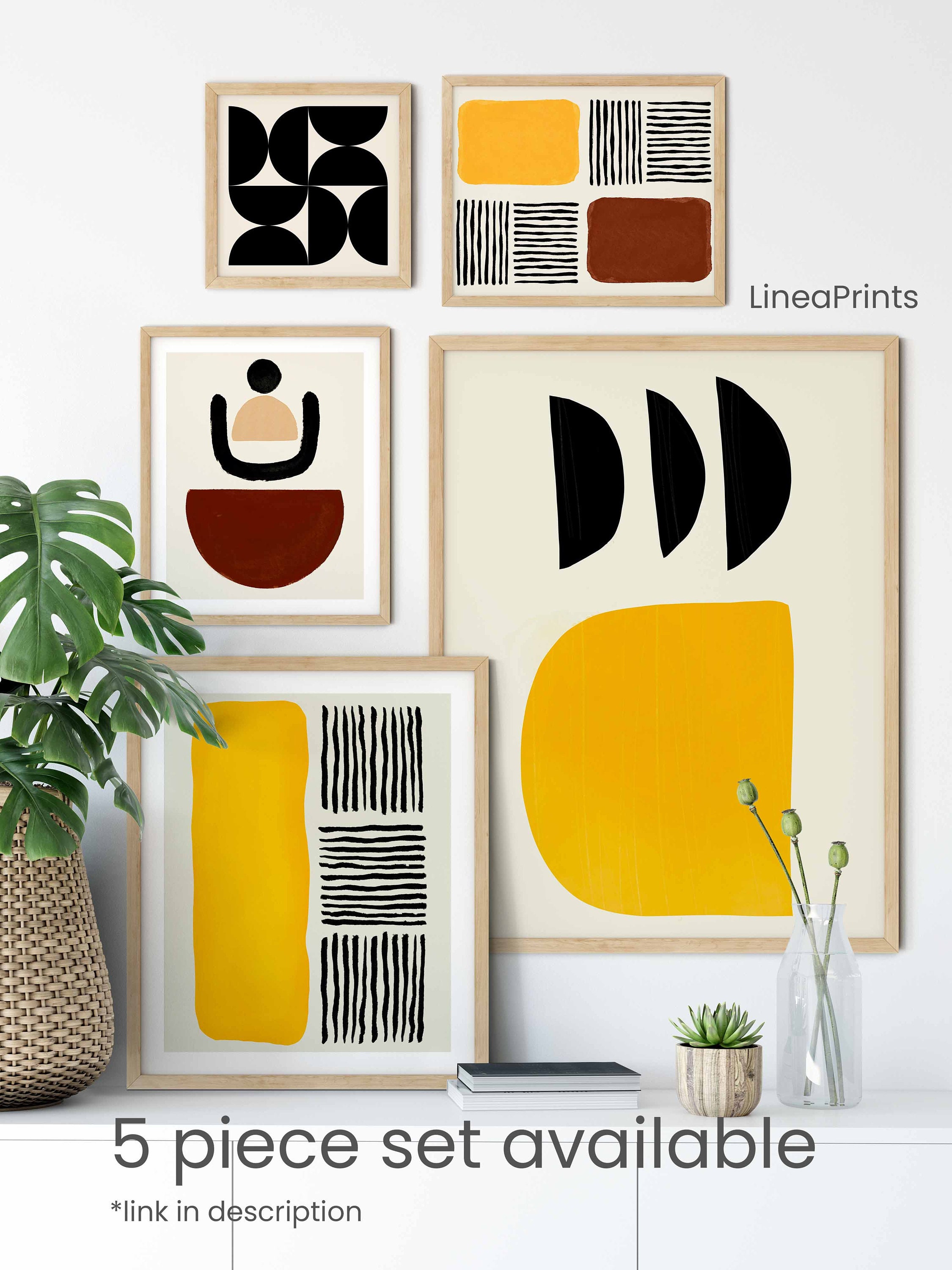 Large Abstract Wall Art Geometric Shapes Printable Wall Etsy