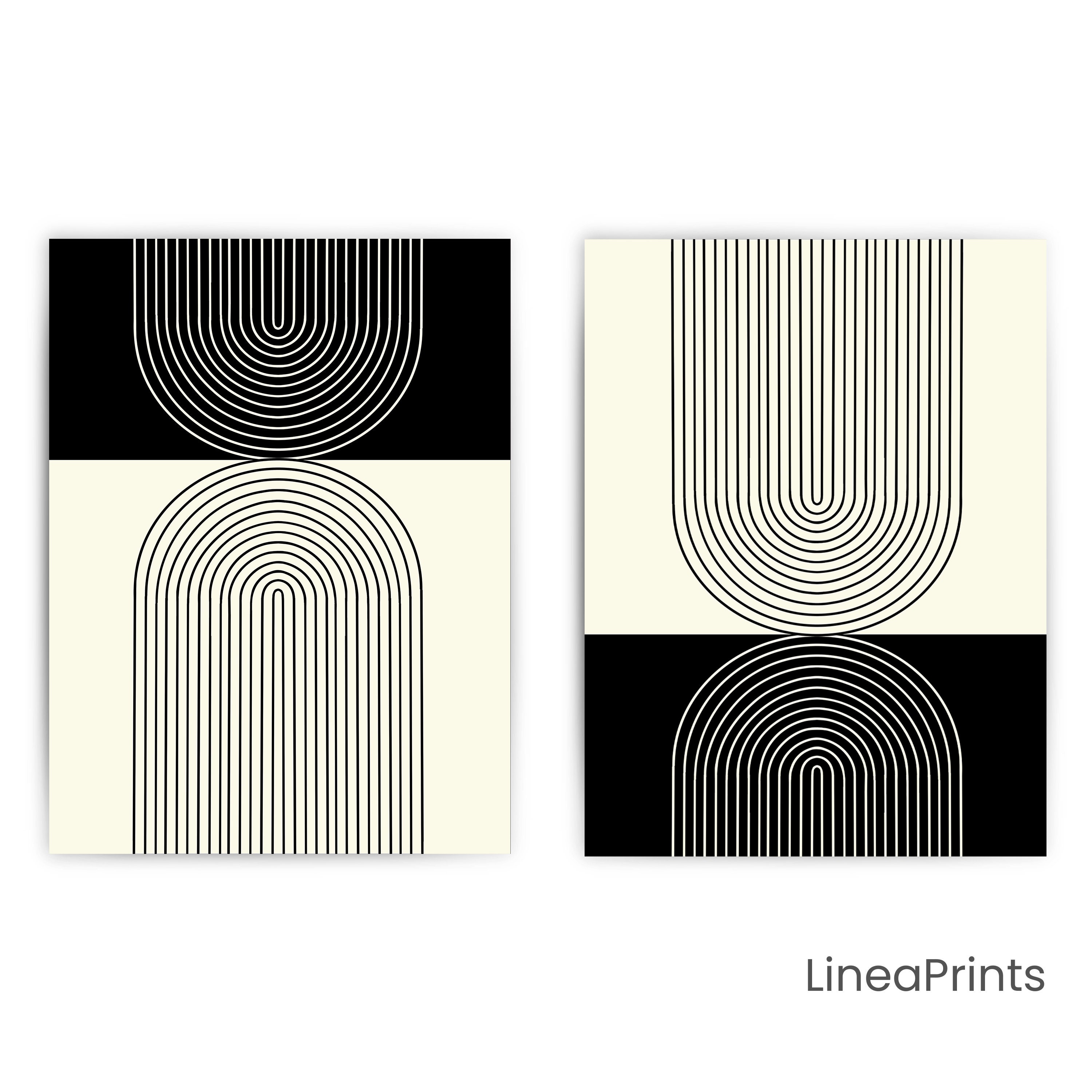 Geometric Arches Printable Wall Art | Black and White Print, Monochrome ...