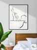 Nude Line Art Print | Printable wall art, girl in bathtub, Female Figure Minimal line drawing, modern Black afro woman, black natural hair 