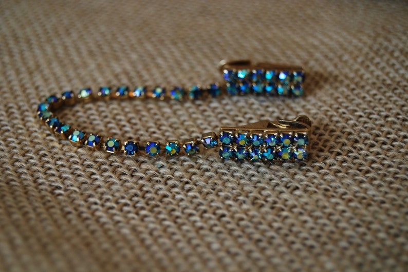 Vintage Blue Rhinestone Sweater Clip