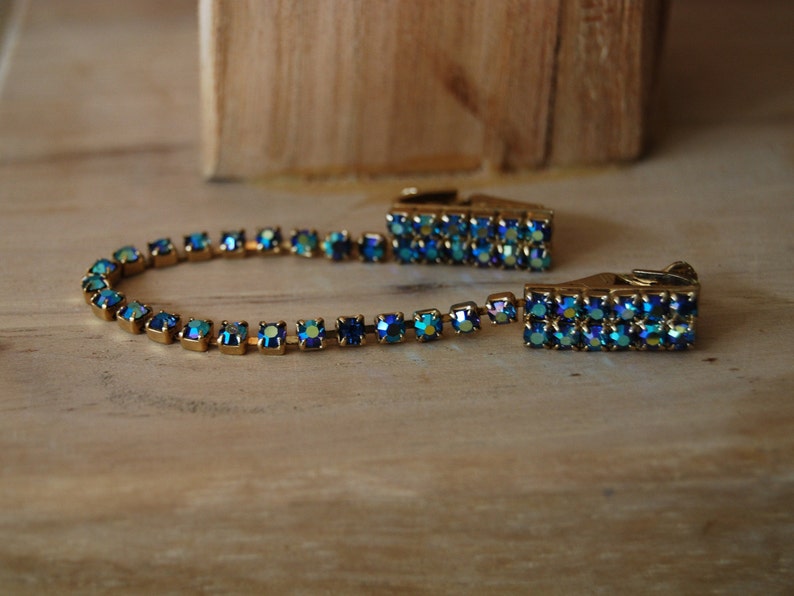 Vintage Blue Rhinestone Sweater Clip