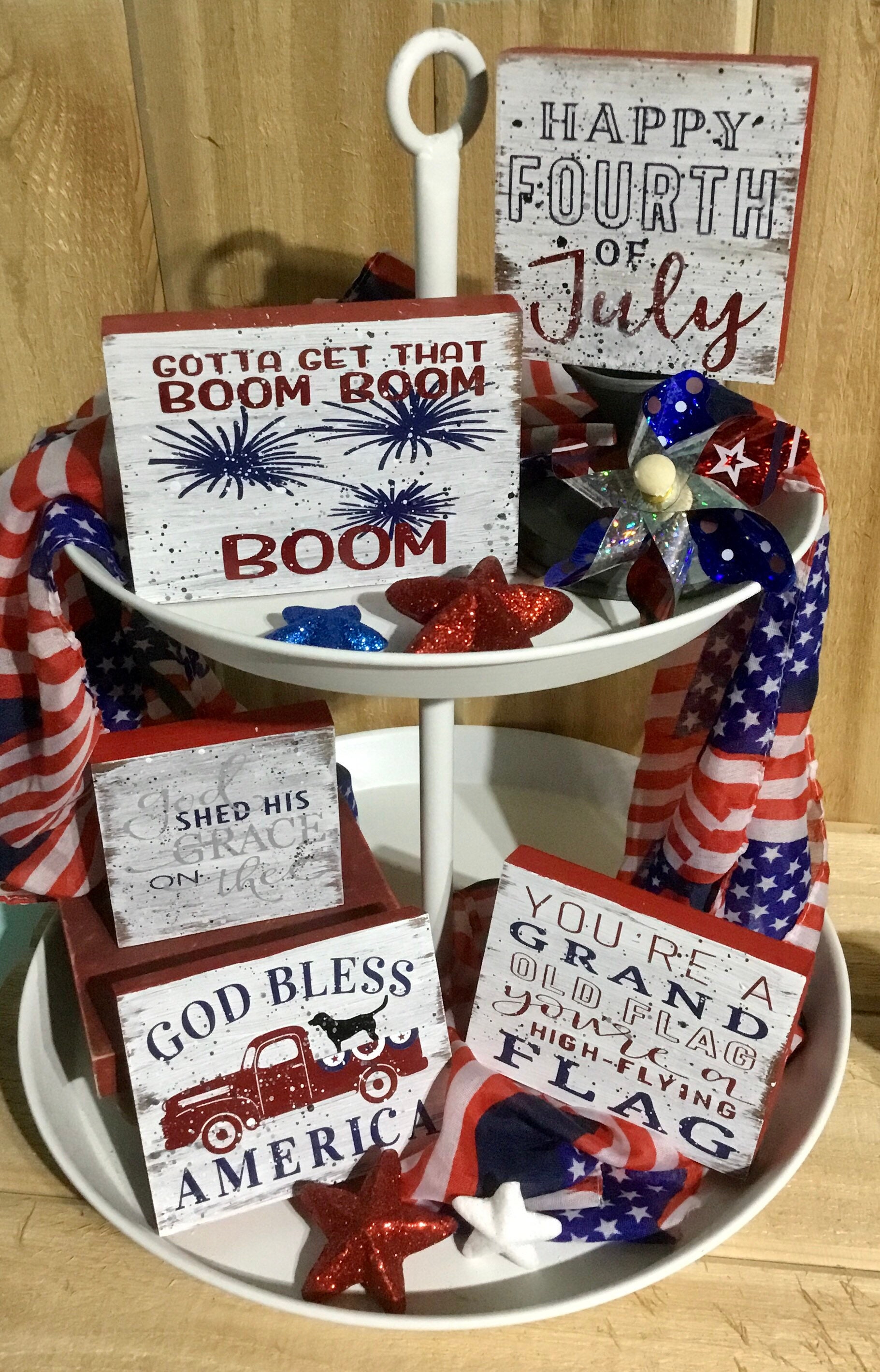 Fourth of July Youre a grand old flag tiered tray bundle | Etsy