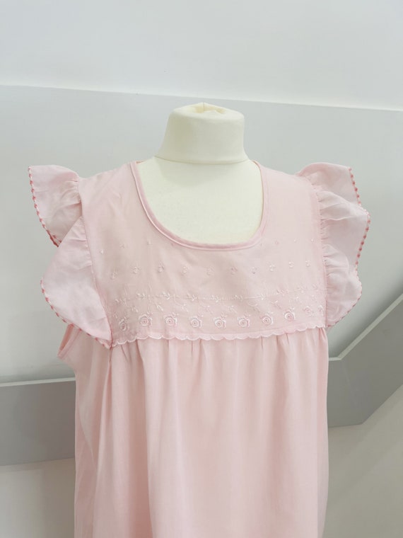 1980s - Light Pink Nightdress- Summer Dress- Beac… - image 5