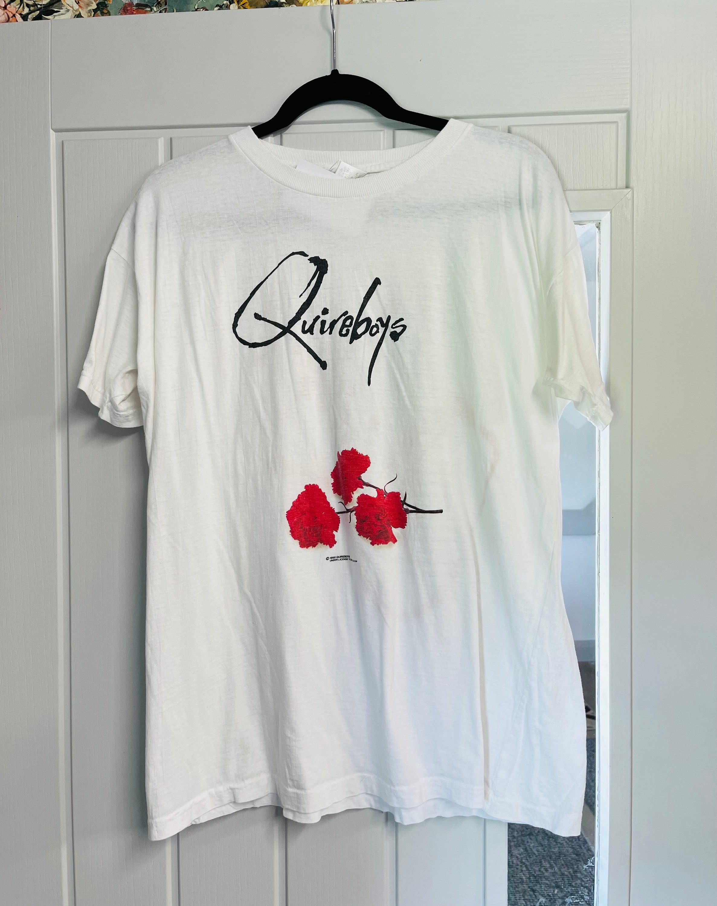 90年 The Quireboys ツアー Tシャツ クワイアボーイズ バンド ヴィンテージバンドTシャツ - クワイアボーイズ - 正規ツアーTシャツ