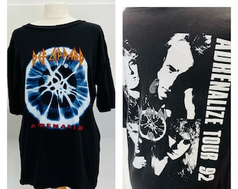Vintage Band Tee- Def Leppard - 1990s T-Shirt - Adrenalize Tour