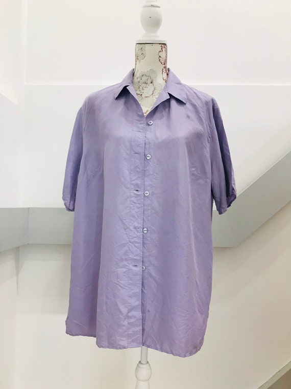 Camicia vintage Camicetta lilla taglie forti degli anni 80 di