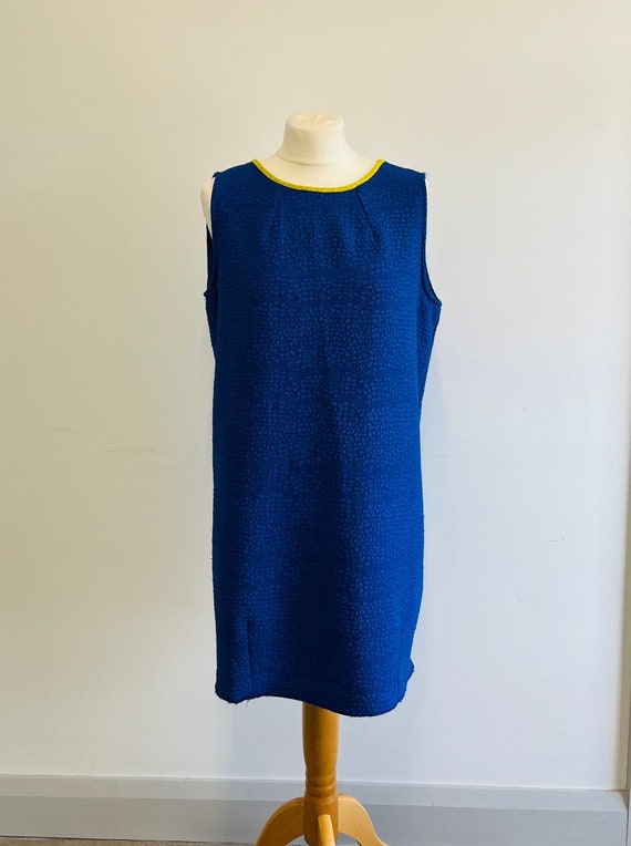 Vintage Dress- Royal Blue with yellow Dress - Siz… - image 7