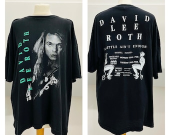 Vintage Band Tee- David Lee Roth- - Genuine vintage Tshirt- A Little Ain’t Enough Tour- UK and Ireland- L