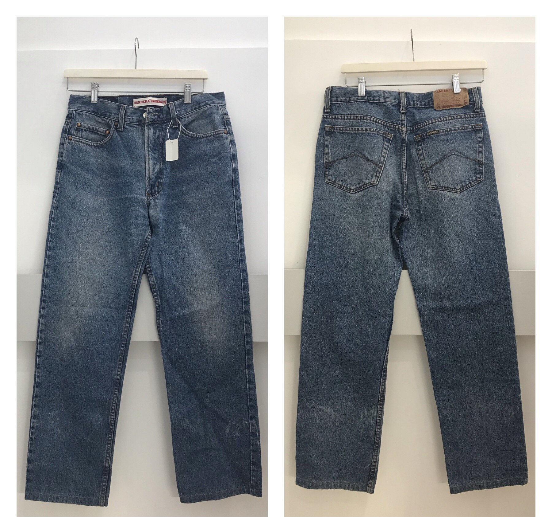 Vintage Jeans 90s Blue Bootcut Straight Jeans W30 L38 by Carerra