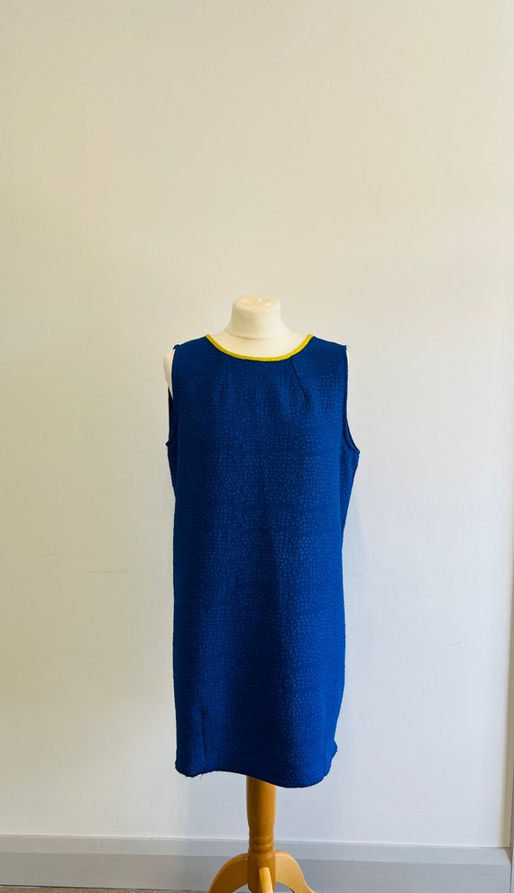 Vintage Dress- Royal Blue with yellow Dress - Siz… - image 10