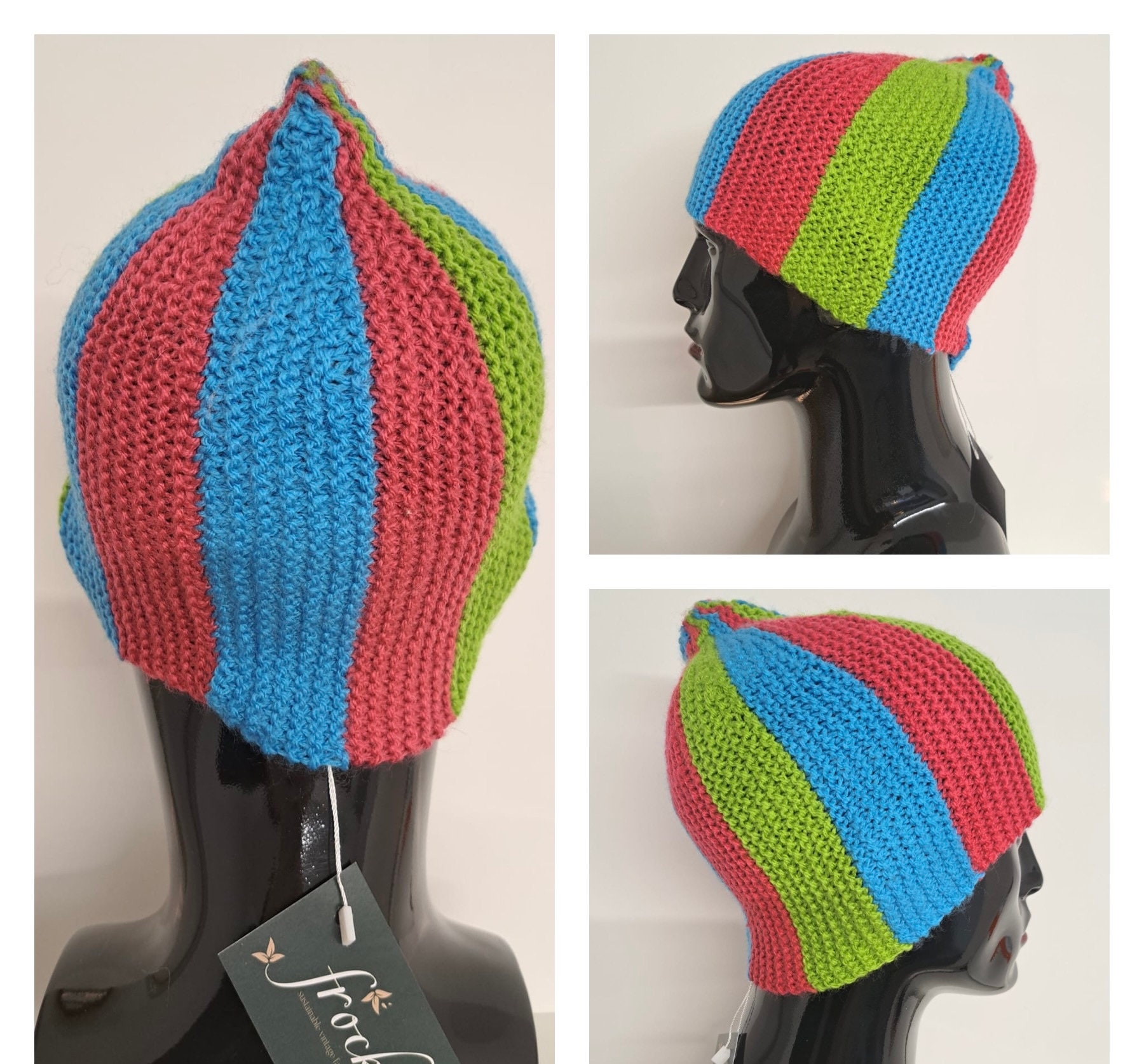 マイクラ 人気アイテム Beanie Colourful Hat- Vintage - Etsy - 1990s 帽子