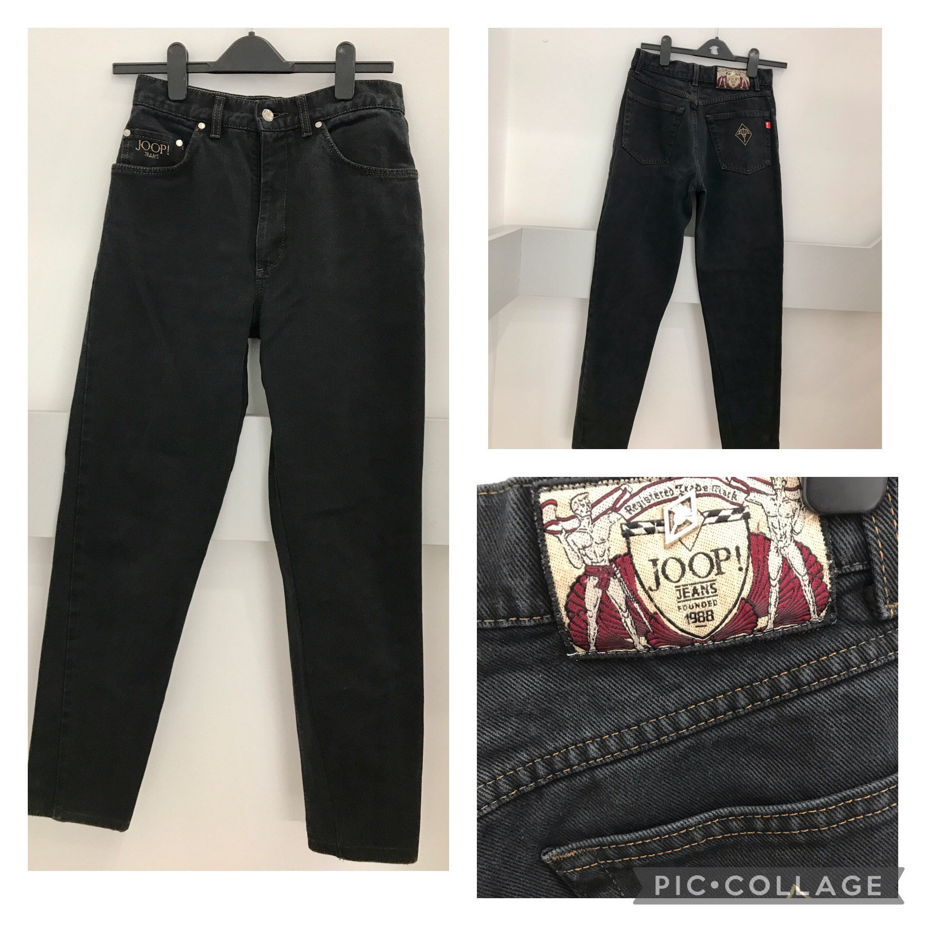 Vintage Jeans Black Jeans 1990s Designer Jeans by Joop Size 10 - Etsy
