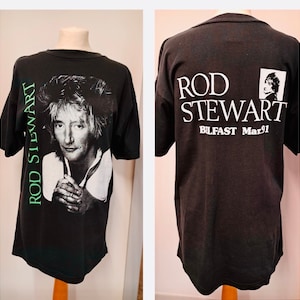 Rod Stewart Vintage T-Shirt - Schwarz - von 1991 Toure- Beltz Gig