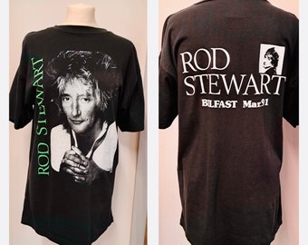 Rod Stewart Vintage T-shirt - Black - from 1991 Tour- Belfast Gig