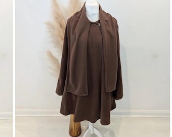 Vintage Clothing - Vintage Coat - Italian Brown Cape Coat - L