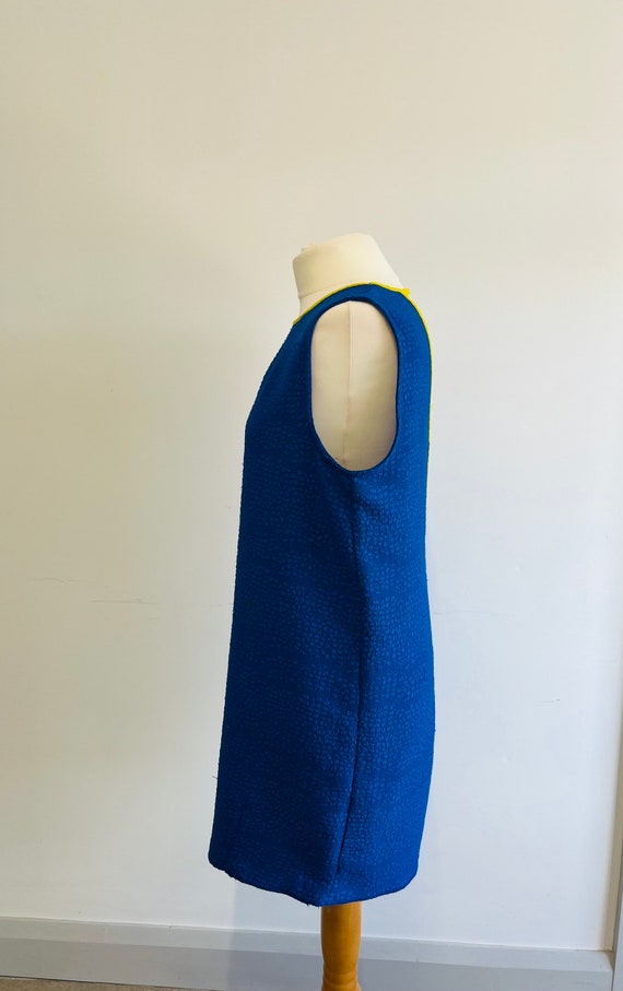 Vintage Dress- Royal Blue with yellow Dress - Siz… - image 9