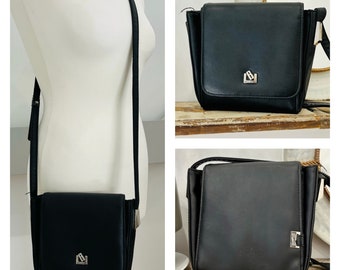 Vintage Bag - Bulaggi Bag - Black Crossover Shoulder Bag - Crossover Shoulder Bag 1990s