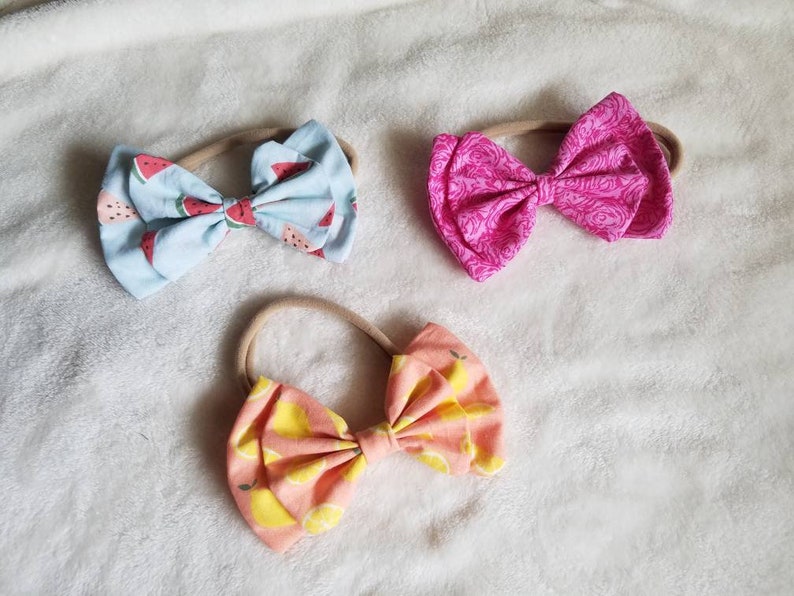 Bow Headband Large Bows Nylon Headband