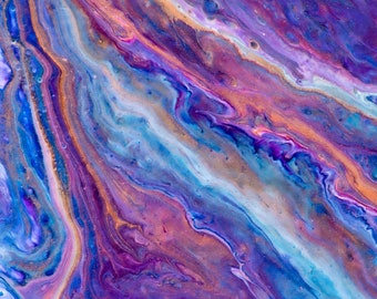 Colorful Abstract Acrylic Paint Pour Art Print (Digital Download)