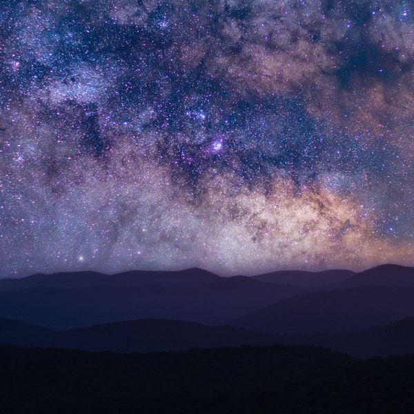 Milky Way Galaxy Mountain Landscape Photo Digital Photography Print Download