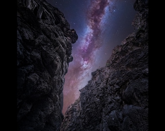 Milky Way Canyon Photography Print – Night Sky Desert Starscape (Digital Download)