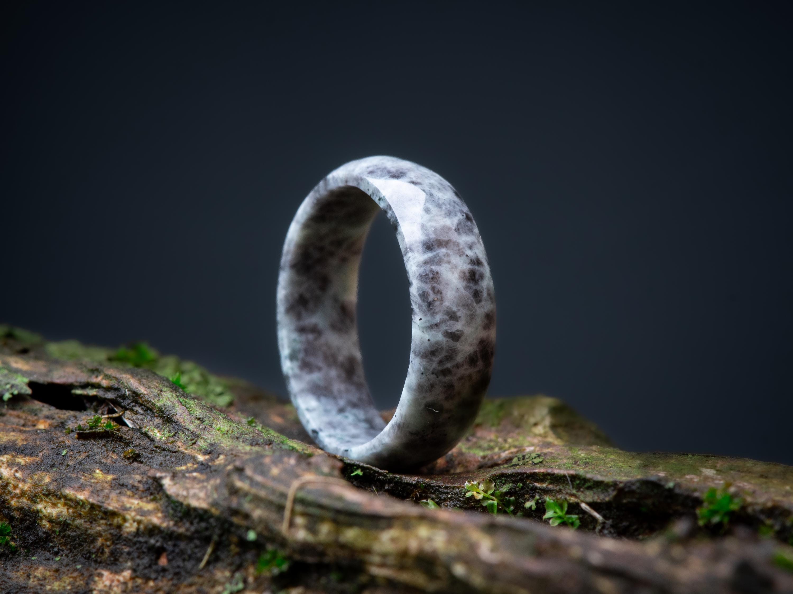 Hand Carved Anorthosite Stone Ring: Lake Erie Stone, Size 7.75 - Etsy