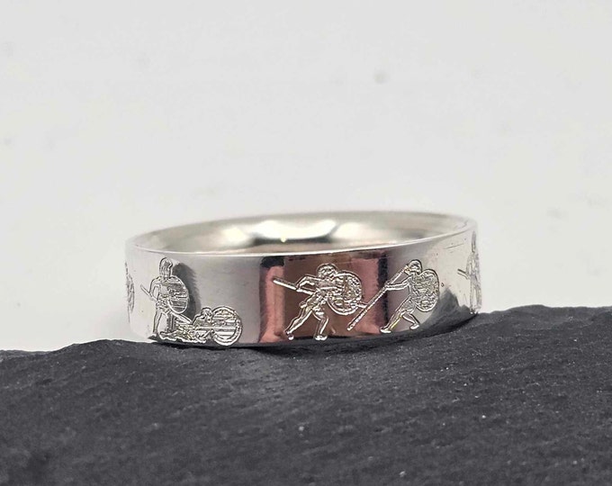 Achilles v hector silver Ring  handmade