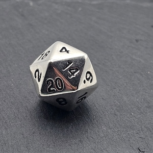 Handmade D20 in solid sterling silver