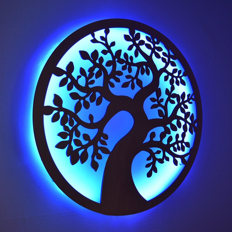 LED Lighted Tree of Life Wall Art Lighted Wall Art Sign Tree Etsy
