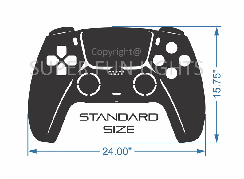 LED Lighted Playstation PS5 Inspired Controller Wall Art Etsy