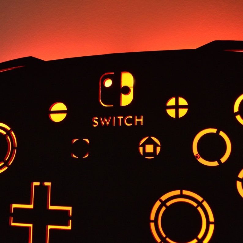 LED Lighted Nintendo Switch Controller Wall Art Video Game Etsy
