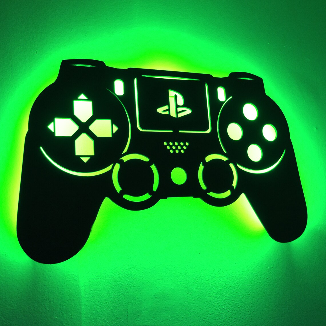 LED Lighted Playstation PS4 Inspired Controller Wall Art Etsy