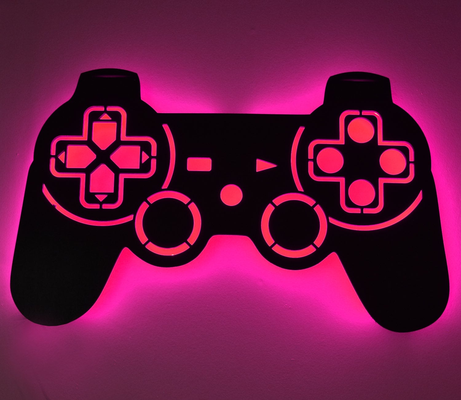 LED Lighted Playstation Controller Wall Art Video Game Art Etsy
