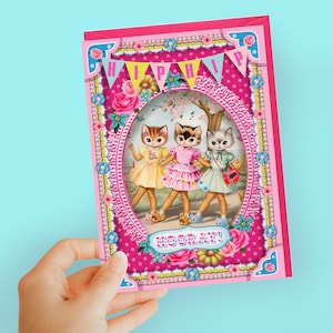Carte d’anniversaire Dancing Cats, carte d’anniversaire mignonne pour chat, carte d’anniversaire pour chats, carte d’anniversaire pour chats doux