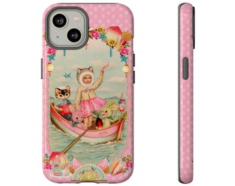 Boot der Hoffnung Tough Case für iPhone, Samsung Galaxy und Goggle Pixel, süße Tiere asiatisch Kitsch Tough iPhone Case