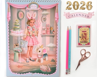 Calendario de pared Fiona Hewitt 2026: Planificador ilustrado A4