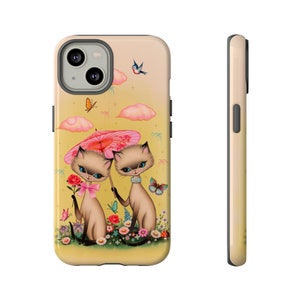 Siamese Cats Tough Phone Case for Apple iPhone, Google Pixel and Samsung Galaxy Siamese cats iphone case Fiona Hewitt iPhone case