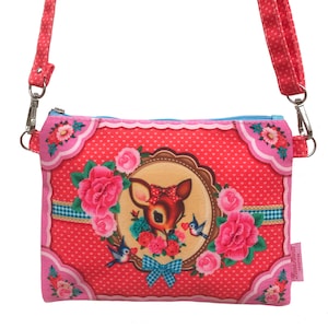 Sweet Deer Cross Body bag with adjustable straps. Festival bag Party bag cute bambi bag Kitsch deer bag