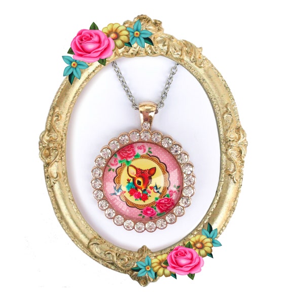 Sweetest Bling Bambi Love Necklace Kitsch Jewellry Bambi Necklace Deer Necklace Pendant 16 Chain Vintage Kitsch Bambi Jewellery Etsy Australia