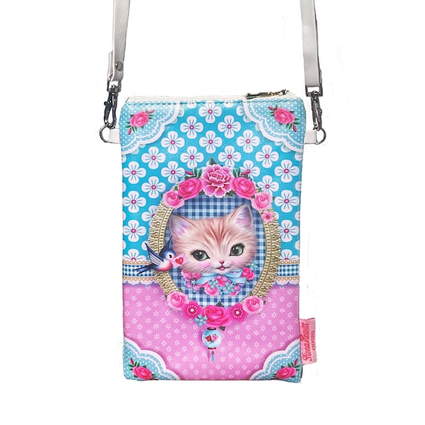 Kitty Phone Bag: Padded PU Leather Cat Shoulder Bag