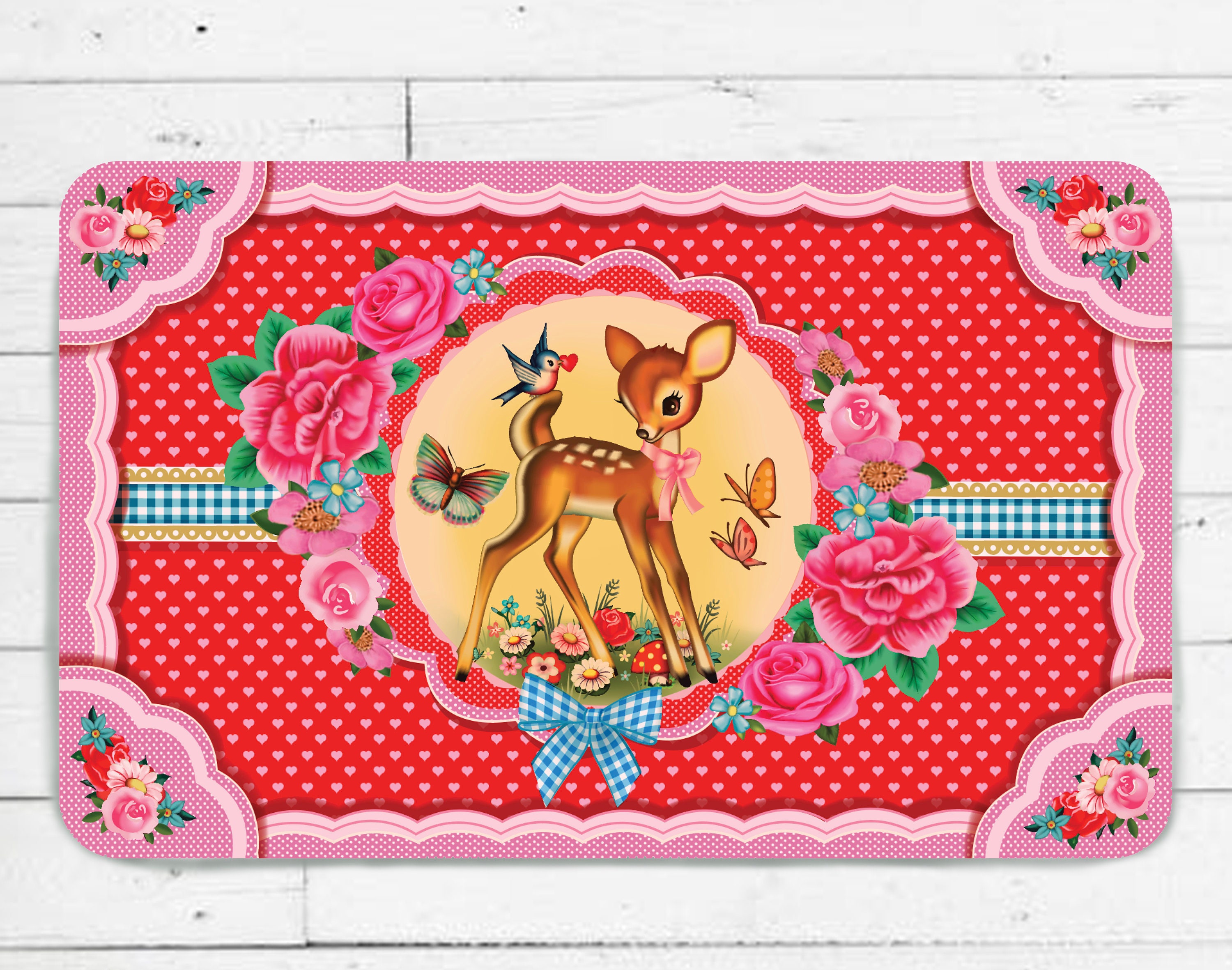 Kitsch Rugs Kitsch Bambi Floor Mat: Retro Deer Rug (80 X 50cm) - Etsy