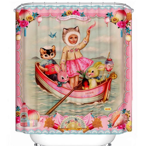 Bambi Shower Curtain Cute Deer Vintage Kitsch Shower Art by Etsy