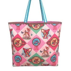 Vintage Bambi Tote Bag: 50&#39;s Style Deer Shopper