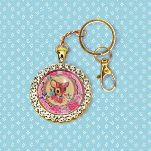 Rhinestone Deer Keyring: Sparkly Bambi Bag Charm